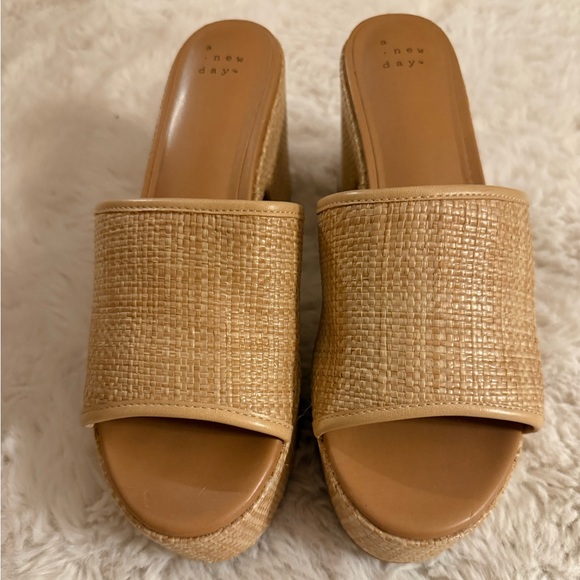 a new day Shoes - A New Day Women's Beige Woven Mules